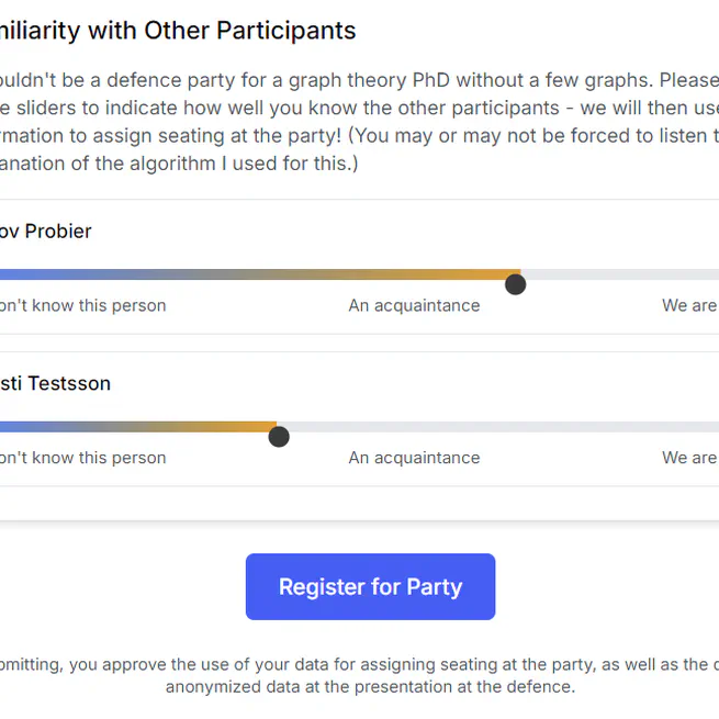 A registration page for my defence party, made with AI